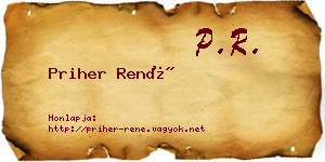Priher René névjegykártya